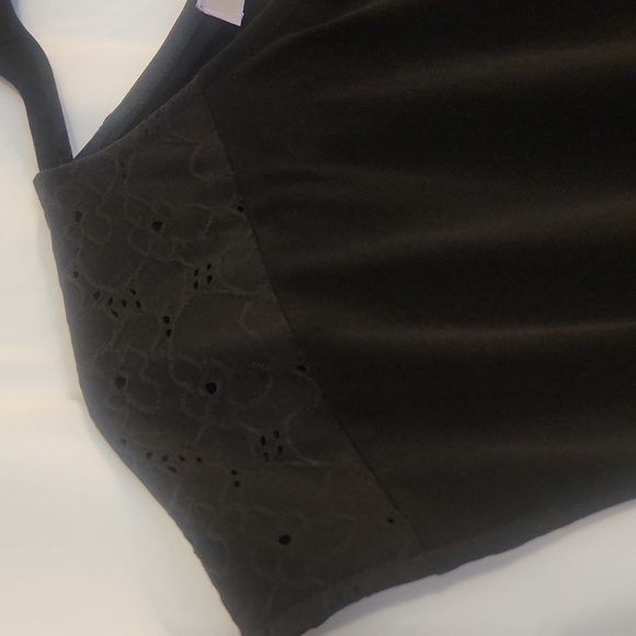 Michael Kors Black Blouse With Lace Detail On Cap Sleeves, M - Picture 3 of 14